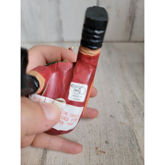 Dept 56 wooden Santa Claus helper vintage gift sack ornament Xmas - Picture 4 of 6